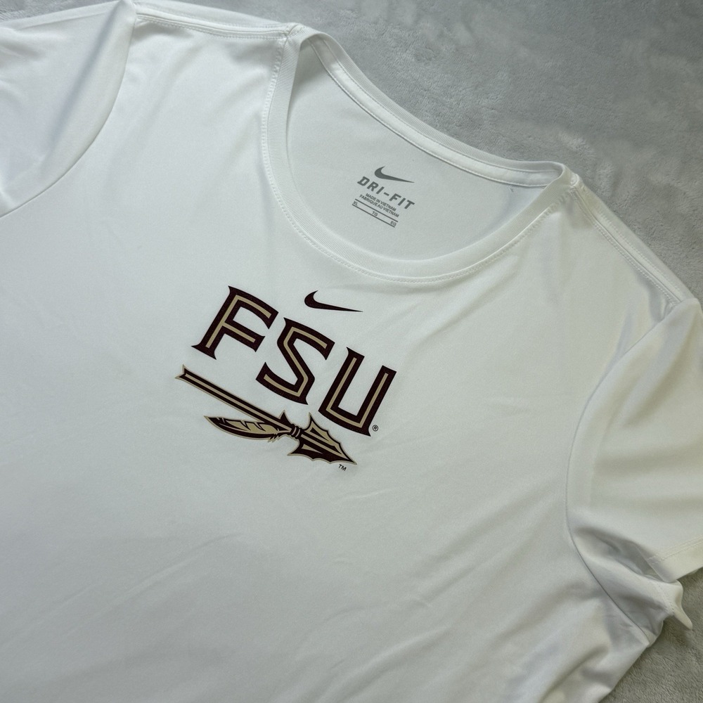 Nike Dri-FIT‎ Florida State Seminoles FSU Shirt Women's XL White Tee